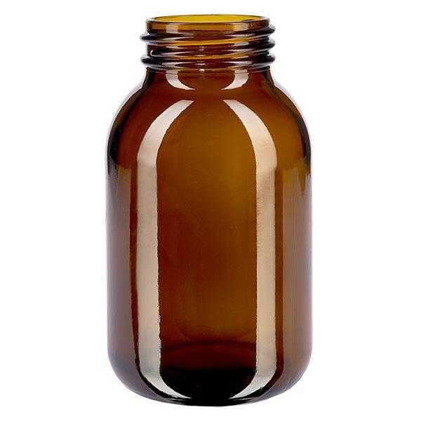 Garrafa de 500 ml com gargalo largo em vidro âmbar