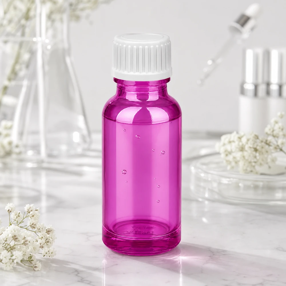 Frasco conta-gotas de 20 ml Roxo com conta-gotas de precisão de 0,9 mm para uma dosagem exacta de líquidos