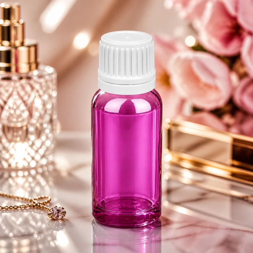Frasco de 20ml com tampa de rosca de 11mm branca Originalidade tampa de rosca PurpleLine UT18/20 Frasco PurpleLine elegante de 20 ml com abertura de 11 mm e tampa de rosca branca para perfume