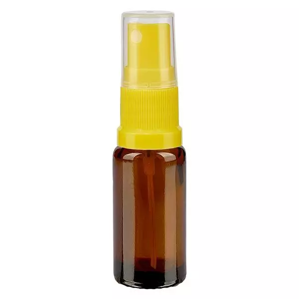 Frasco de farmácia castanho 10ml spray top amarelo Frasco de farmácia castanho 10ml spray top amarelo