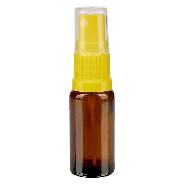 Frasco de farmácia castanho 10ml spray top amarelo