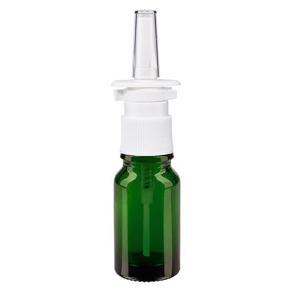 Frasco de farmácia verde 10ml spray nasal branco standard