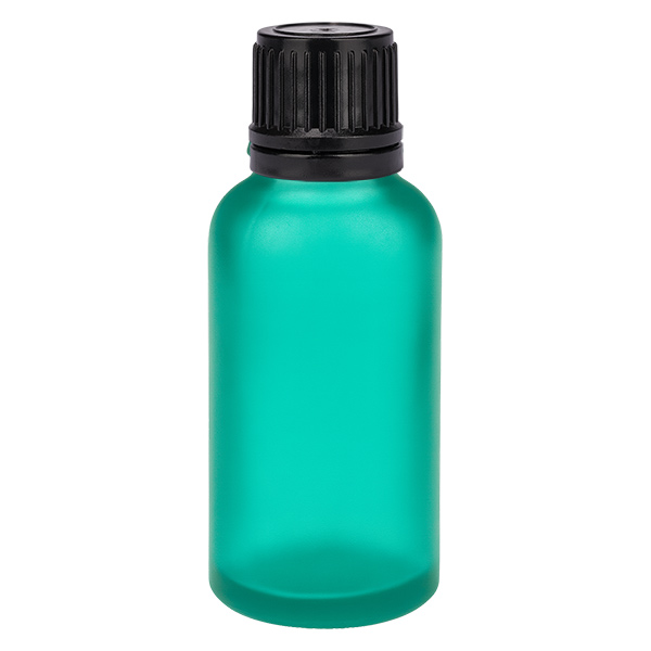 Frasco conta-gotas de 30 ml com tampa inviolável preta de 1 mm VerdeL. UT18/30
