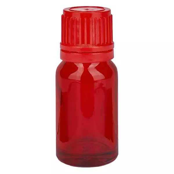 Frasco de 10 ml com 11 mm de tampa de rosca vermelha inviolável RedLine UT18/10 Frasco de 10 ml com 11 mm de tampa de rosca vermelha inviolável RedLine UT18/10