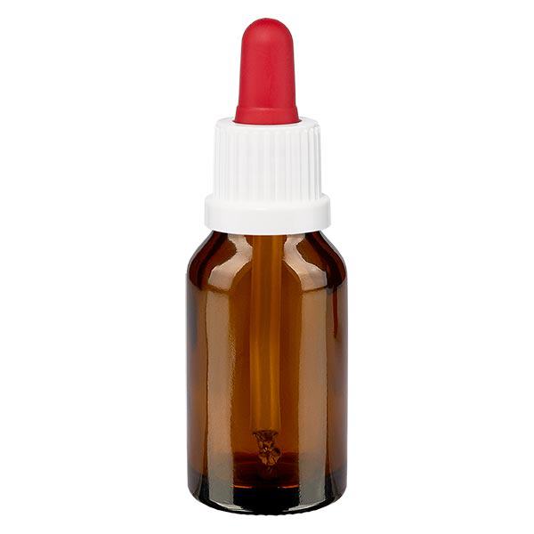 Frasco de farmácia castanho 30ml pipeta branca/vermelha tampa inviolável Frasco de farmácia castanho 30ml pipeta branca/vermelha tampa inviolável