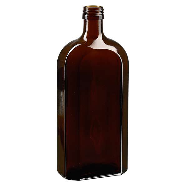 Frasco Meplat de 500 ml castanho PP28 Frasco Meplat de 500 ml castanho PP28