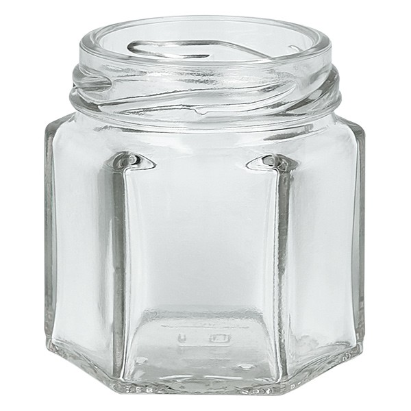 Frasco de vidro 47ml transparente, sem tampa, rosca TO43 Frasco de vidro 47ml transparente, sem tampa, rosca TO43