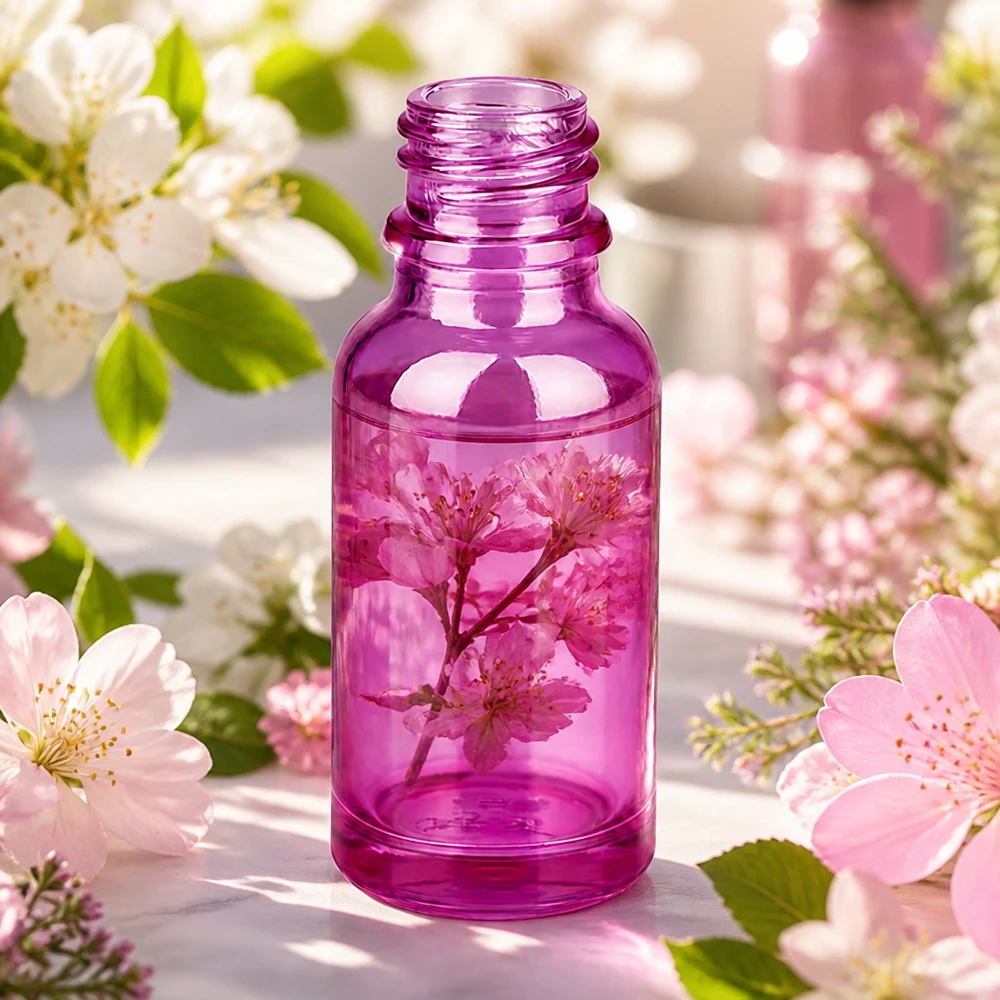 Frasco de vidro PurpleLine roxo transparente de 20 ml com rosca de precisão UT18/20 UNiTWIST