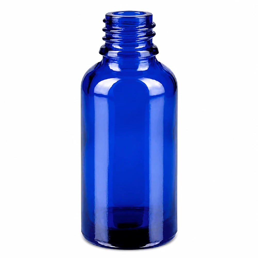 Frasco de vidro azul de 30 ml com rosca STD BlueLine para aplicações roll-on