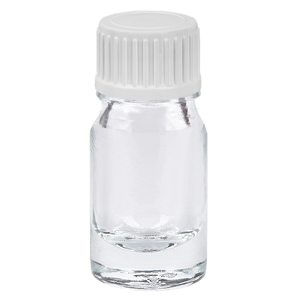 Frasco conta-gotas de 5ml 0.9mm branco tampa standard ClearLine UT18/5