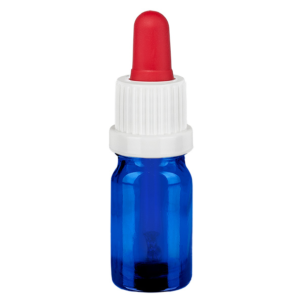 Frasco pipeta de 5 ml branco/vermelho com fecho inviolável BlueLine UT18/5