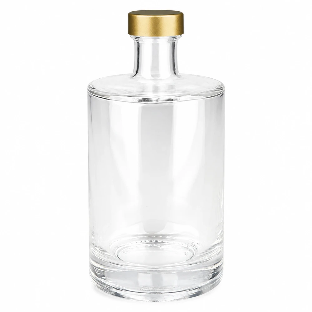 500ml Glasflasche "Sam" + Schraubverschluss gold UNiTWIST Garrafa de vidro de 500 ml Sam com tampa de rosca dourada UNiTWIST transparente vazia Foto do produto