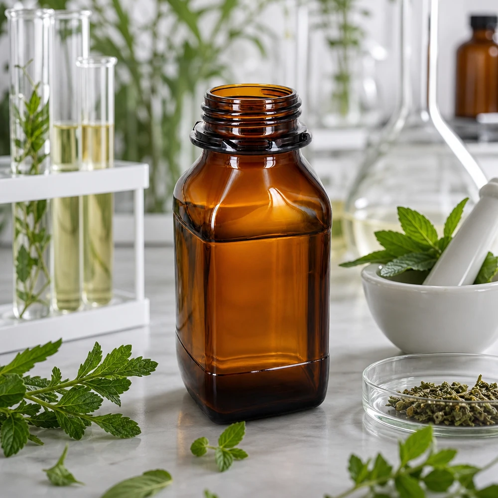 Frasco de vidro de 500 ml de cor âmbar para armazenamento profissional de produtos químicos em laboratórios e na indústria