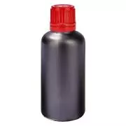 Frasco de 50ml 11mm com tampa de rosca vermelha inviolável BlackLine UT18/50