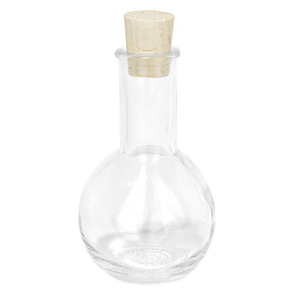 Tulipa 100ml transparente, abertura 18mm, incl. cortiça 18/22 Tulipa 100ml transparente, abertura 18mm, incl. cortiça 18/22