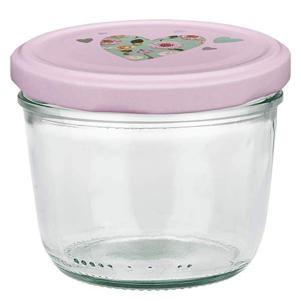 Copos de vidro de 230 ml + tampa BasicSeal cor-de-rosa UNiTWIST