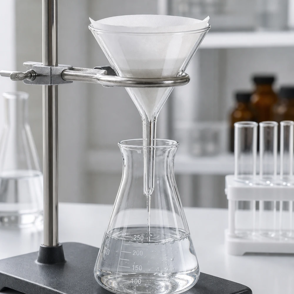 Funil ø55mm borosilicato ângulo 60 estilo curto Funil de laboratório de precisão de 55 mm em borossilicato com ângulo de 60° para dosagem precisa em química