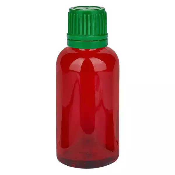 Frasco de 30ml 11mm tampa de rosca verde tampa inviolável RedLine UT18/30 Frasco de 30ml 11mm tampa de rosca verde tampa inviolável RedLine UT18/30