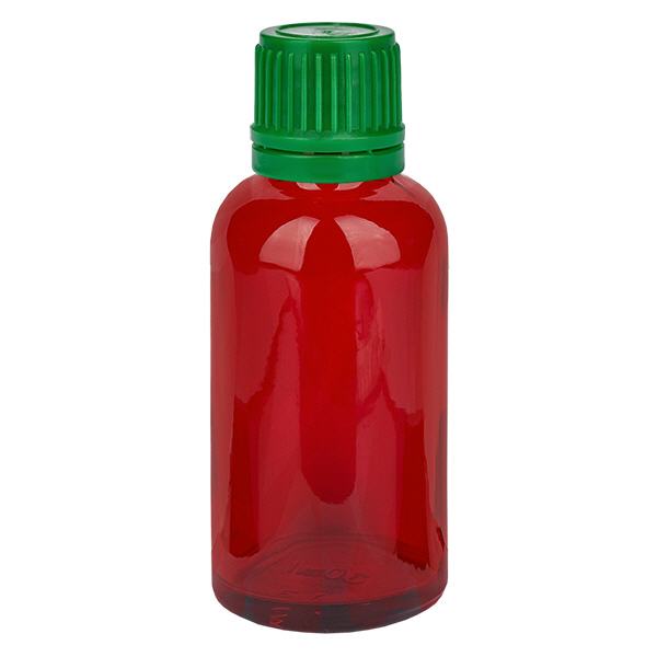 Frasco de 30ml 11mm tampa de rosca verde tampa inviolável RedLine UT18/30