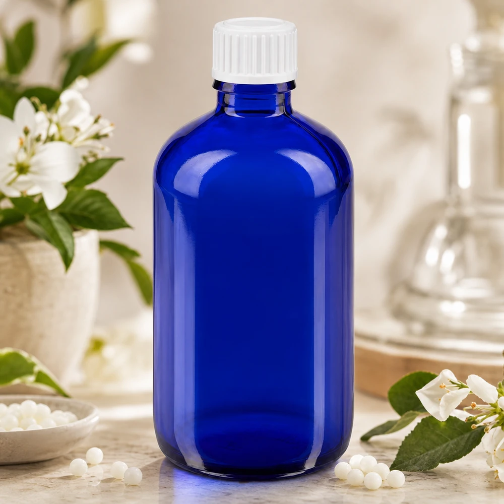Dosagem precisa com frasco conta-gotas azul de 100 ml com abertura de 0,9 mm para homeopatia e medicina natural