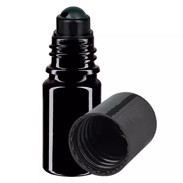 Frasco de farmácia violeta 5ml roll-on cap preto Frasco de farmácia violeta 5ml roll-on cap preto
