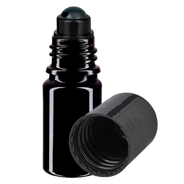 Frasco de farmácia violeta 5ml roll-on cap preto