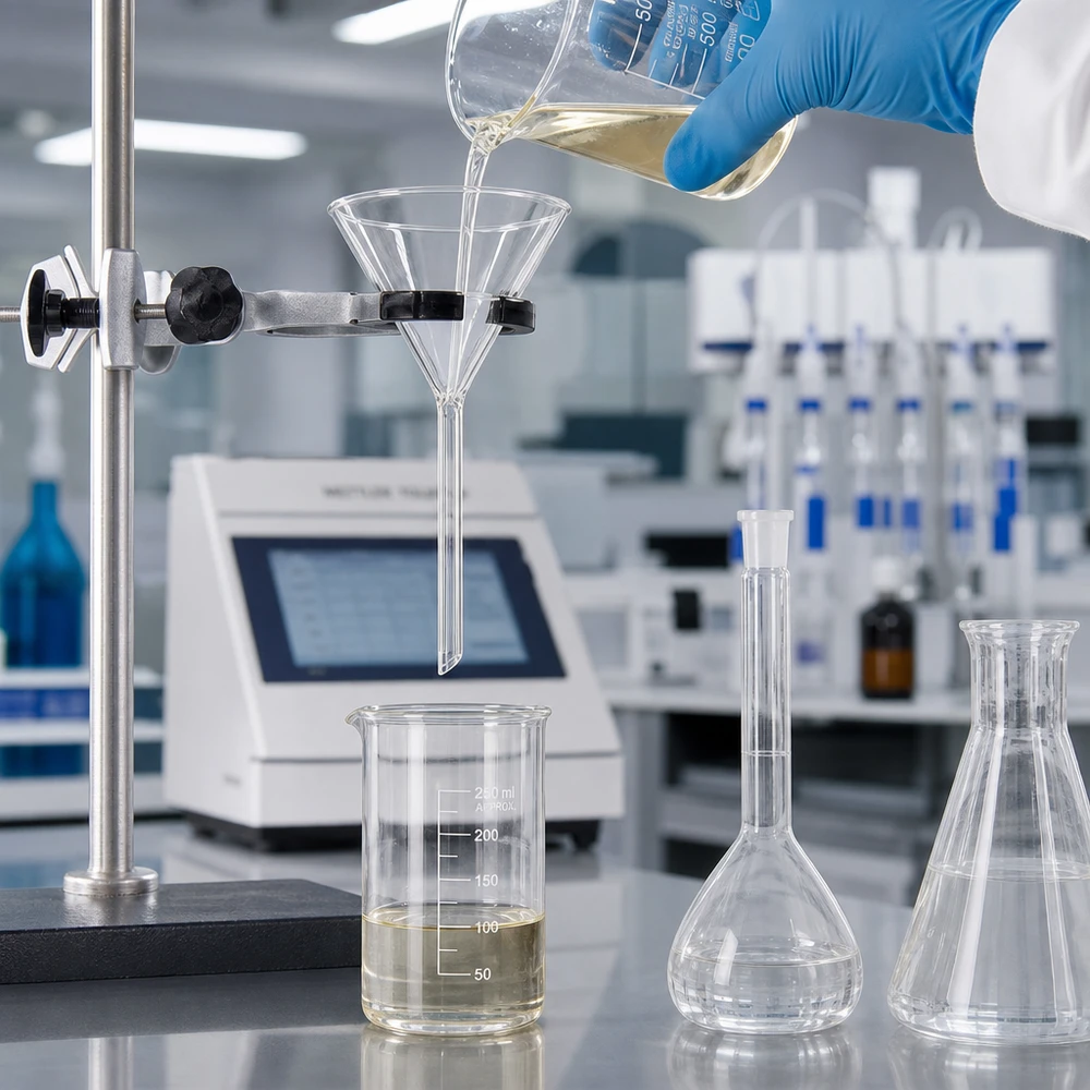 Funil ø100mm cal sodada, ângulo 60°, estilo curto Funil de laboratório profissional em vidro de cal e soda de alta qualidade, com 100 mm de diâmetro, para produtos químicos
