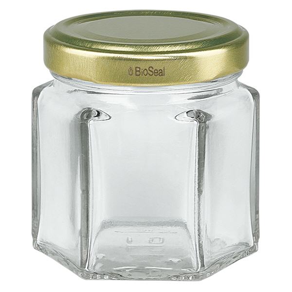 Frasco Hexa de 47 ml com tampa dourada UNiTWIST BioSeal