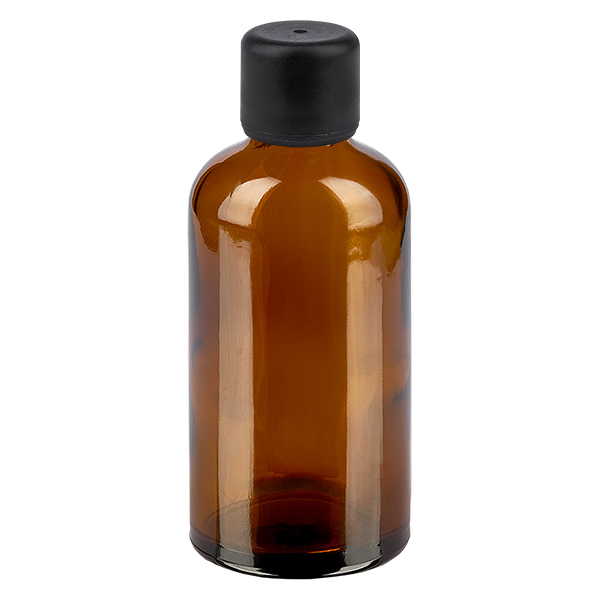 Frasco de 100ml 6mm tampa de rosca preta Standard BrownL. UT18/100