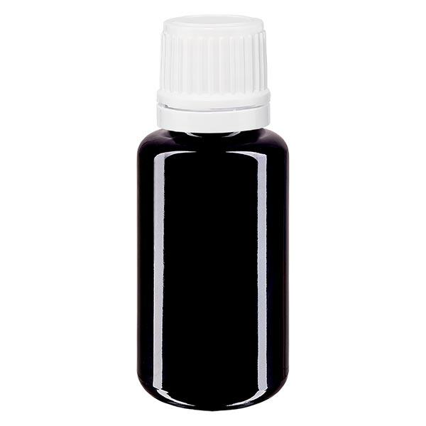 Frasco de farmácia violeta 20ml tampa de rosca branca inviolável