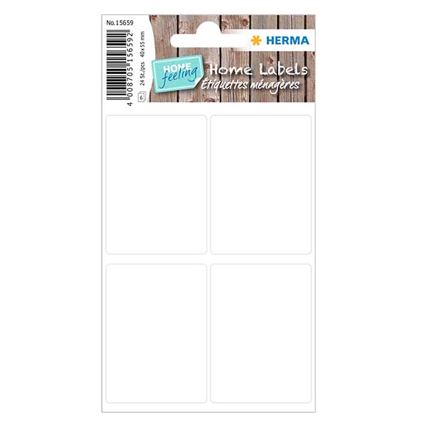 Etiquetas universais brancas (24 autocolantes) 40x55mm Etiquetas universais brancas (24 autocolantes) 40x55mm