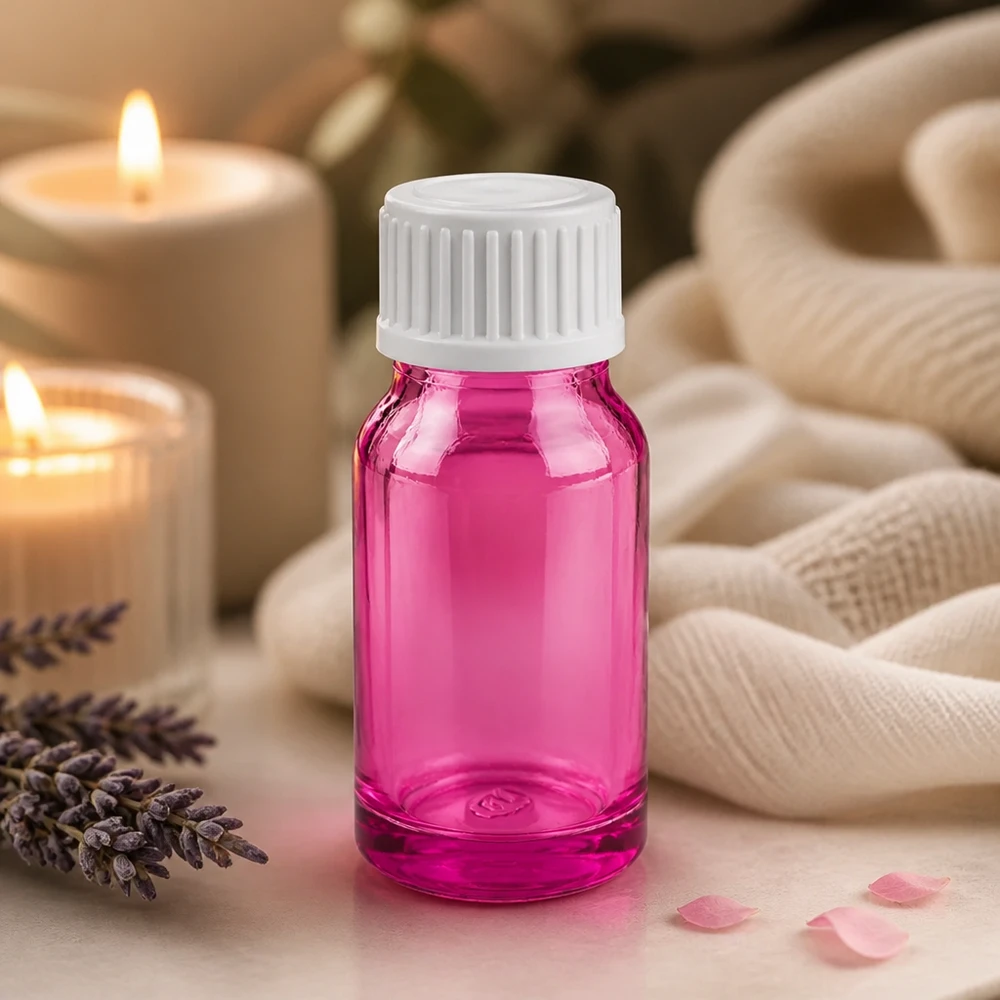 Frasco conta-gotas de 10ml 0,9mm branco padrão PurpleLine. UT18/10 Frasco de vidro roxo de 10 ml com tampa de rosca branca para fácil armazenamento e utilização