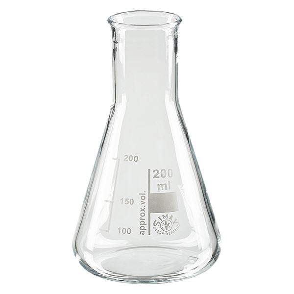 Erlenmeyer 200ml com gargalo estreito