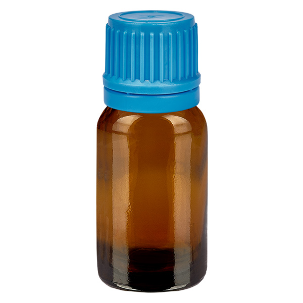 Frasco de 10 ml com tampa de rosca de 11 mm azul com fecho inviolável BrownLine UT18/10