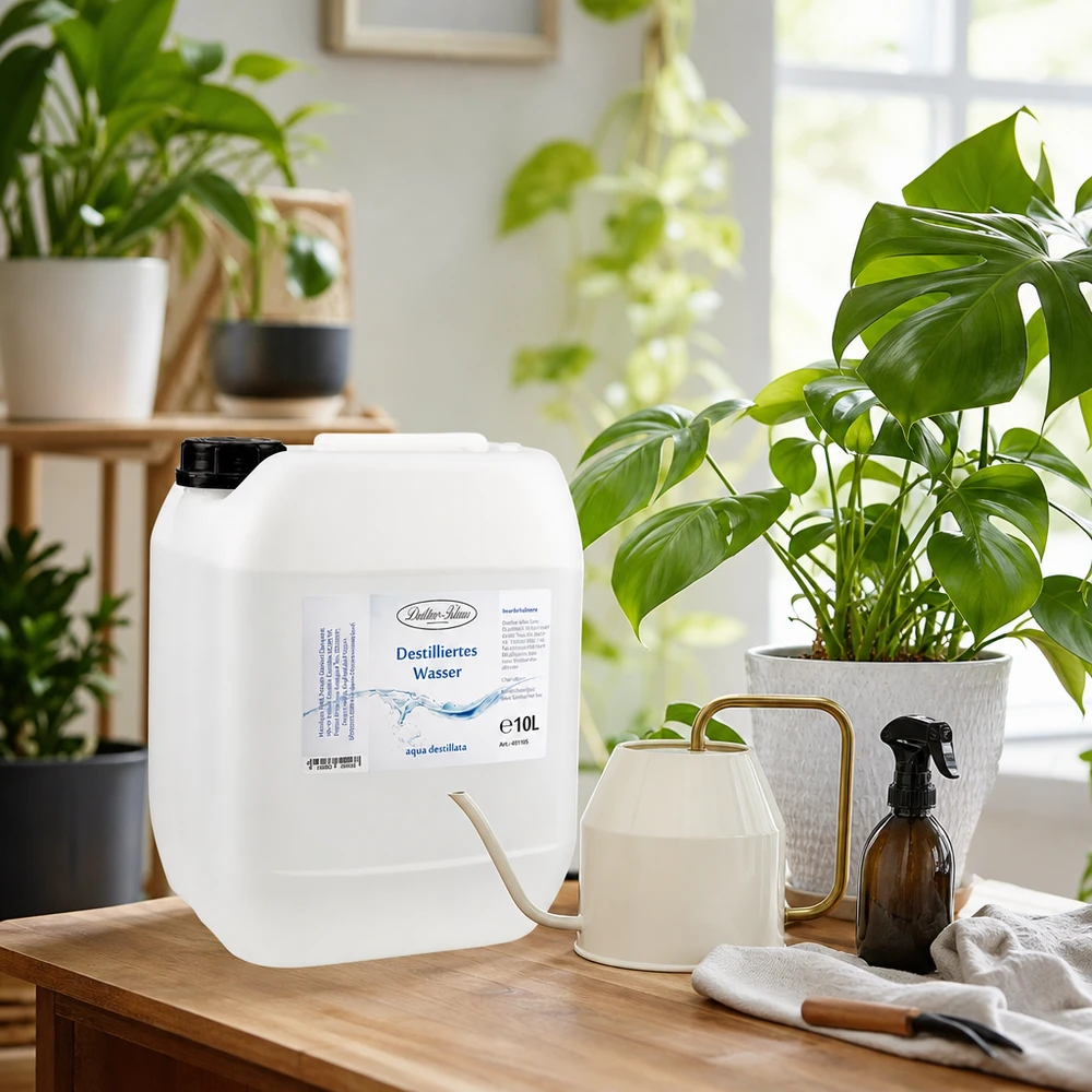 Água destilada Doktor-Klaus 10L para plantas de interior e cuidados domésticos na sala de estar
