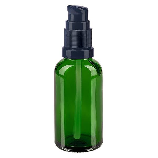 Frasco de farmácia verde 30ml tampa da bomba preto padrão Frasco de farmácia verde 30ml tampa da bomba preto padrão