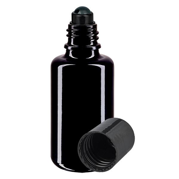 Frasco de farmácia roxo 30ml roll-on cap preto