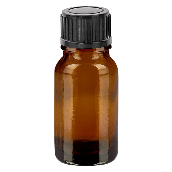 Frasco de 10 ml com tampa de rosca de 11 mm preta Standard BrownLine UT18/10