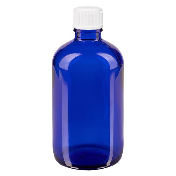 Frasco de farmácia azul 100ml tampa de rosca branca standard Frasco de farmácia azul 100ml tampa de rosca branca standard