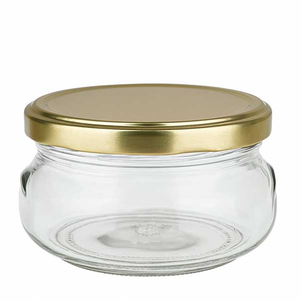 Jarra de 120 ml com tampa BasicSeal dourada UNiTWIST Jarra de 120 ml com tampa BasicSeal dourada UNiTWIST