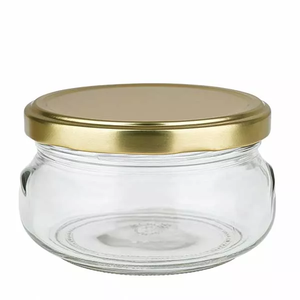 Jarra de 120 ml com tampa BasicSeal dourada UNiTWIST Jarra de 120 ml com tampa BasicSeal dourada UNiTWIST