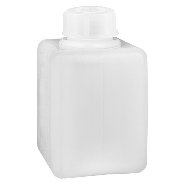 Frasco para produtos químicos 100ml, gargalo estreito feito de PE-HD, cor natural Frasco para produtos químicos 100ml, gargalo estreito feito de PE-HD, cor natural
