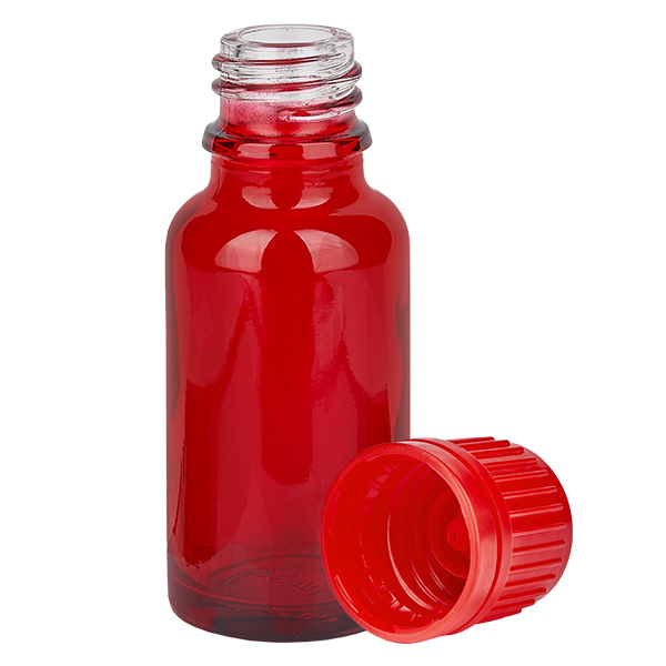 Frasco de 20 ml, 11 mm, tampa de rosca vermelha com fecho inviolável RedLine UT18/20 Frasco de 20 ml, 11 mm, tampa de rosca vermelha com fecho inviolável RedLine UT18/20