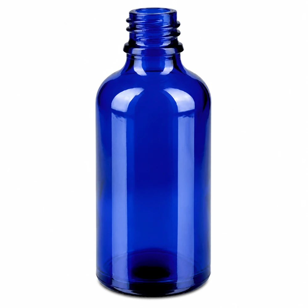 Frasco de vidro azul de 50 ml com rosca para cabeça de pulverização - ideal para cosméticos DIY e aromaterapia