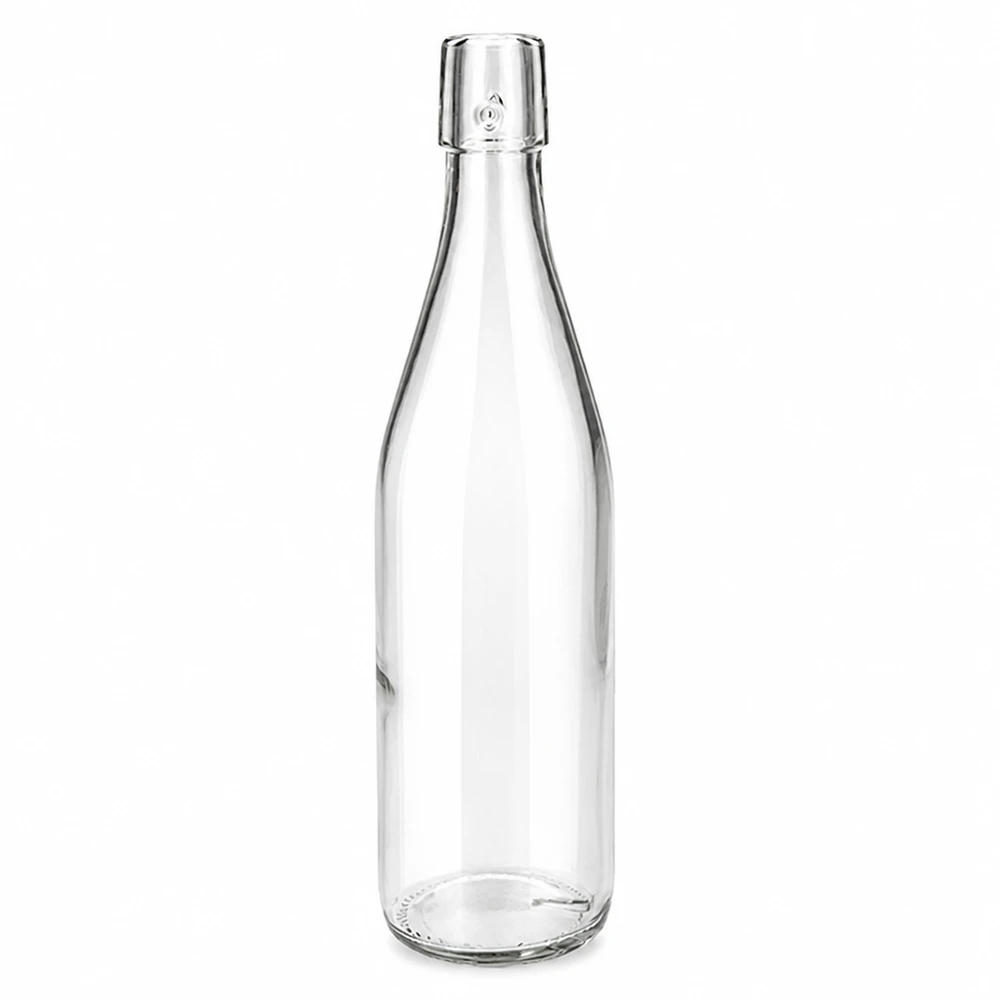 Garrafa de vidro de 500 ml sem tampa basculante UNiTWIST Garrafa de vidro de 500 ml UNiTWIST transparente sem tampa basculante com tampa de rosca para bebidas e armazenamento