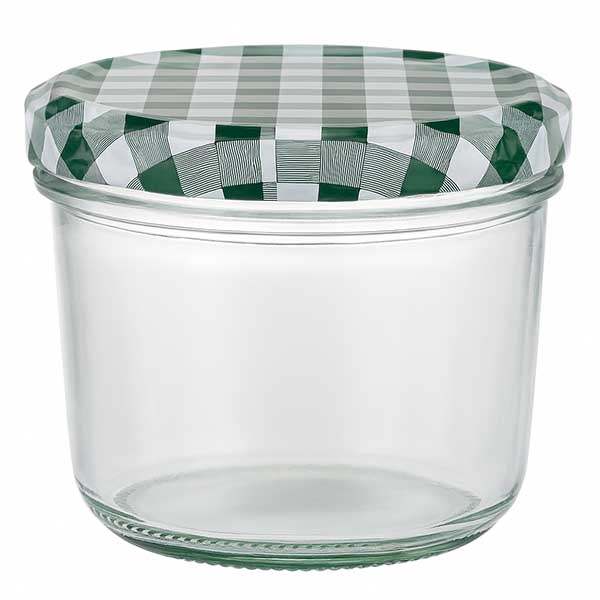 Copos de vidro de 230 ml + tampa BasicSeal verde/branca UNiTWIST