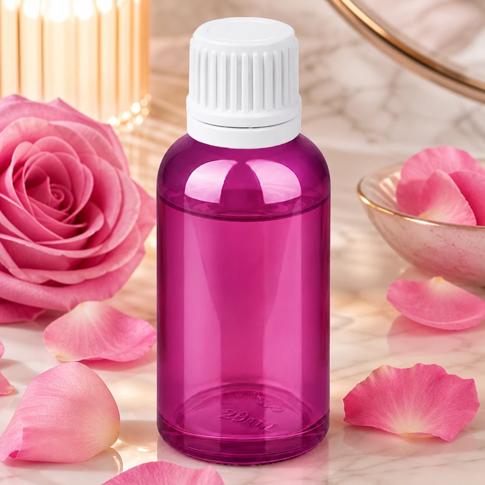 Frasco conta-gotas de 30 ml com tampa de rosca Originality branca de 0,7 mm PurpleLine UT18/30 Frasco conta-gotas PurpleLine de 30 ml com abertura de 0,7 mm ideal para aromaterapia e cuidados da pele