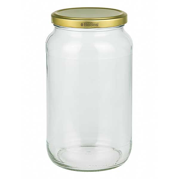 Frasco redondo de 1062 ml com tampa dourada UNiTWIST BioSeal