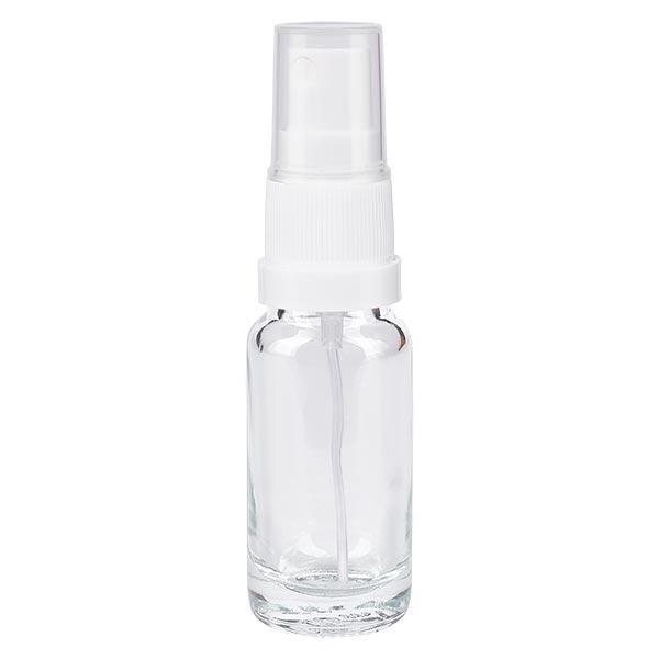 Frasco de farmácia transparente 10ml spray top branco