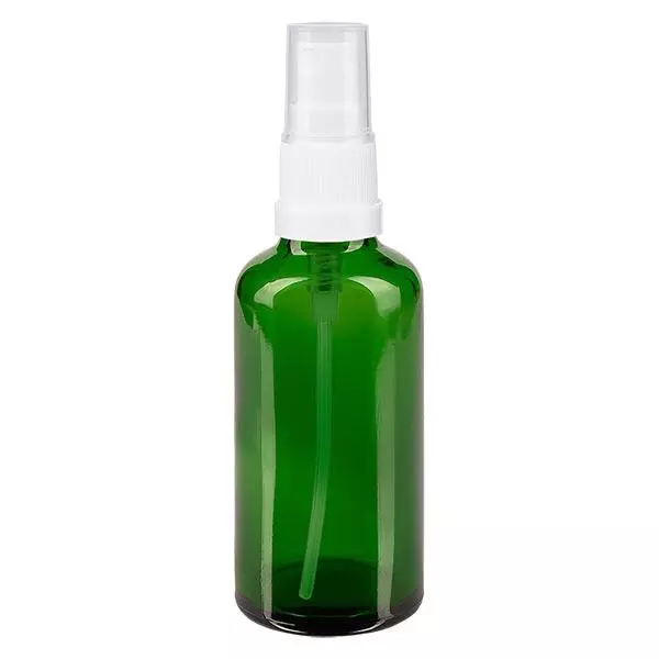 Frasco de farmácia verde 50ml spray top branco Frasco de farmácia verde 50ml spray top branco